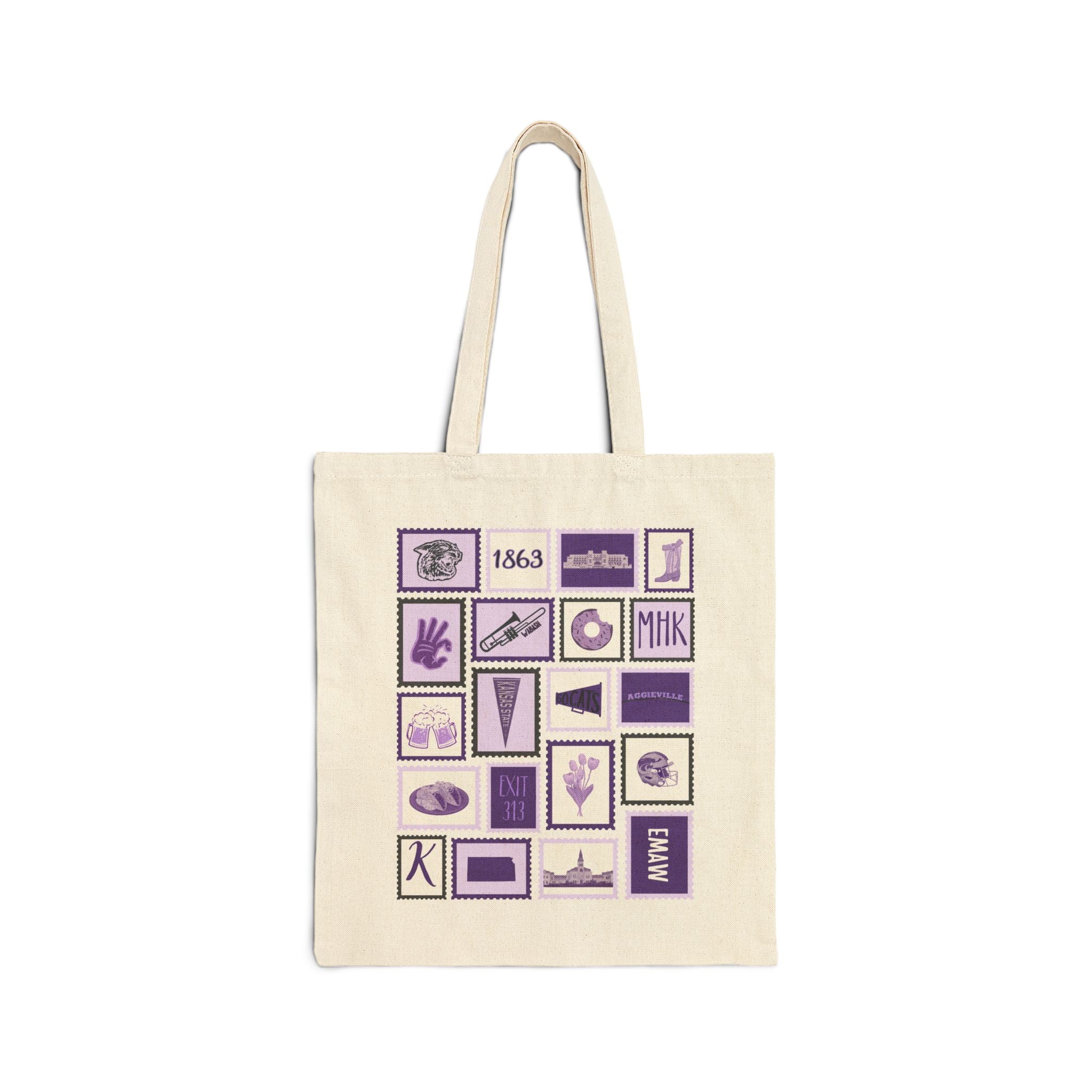 K-State Collage Tote Bag — College Team Canvas Tote