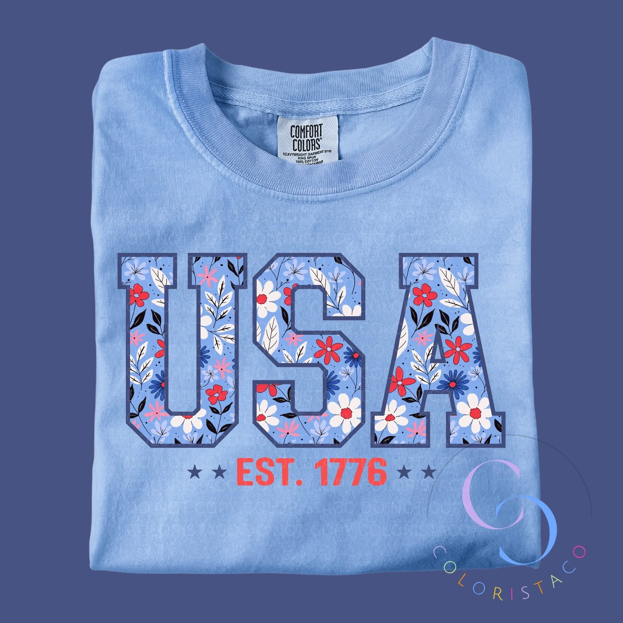 Floral USA Tee