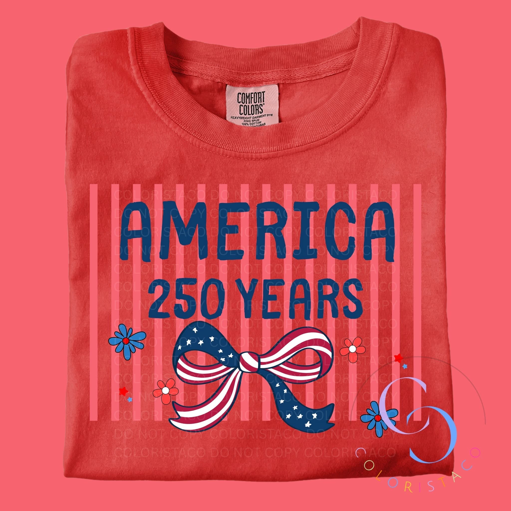 Red Striped America Tee