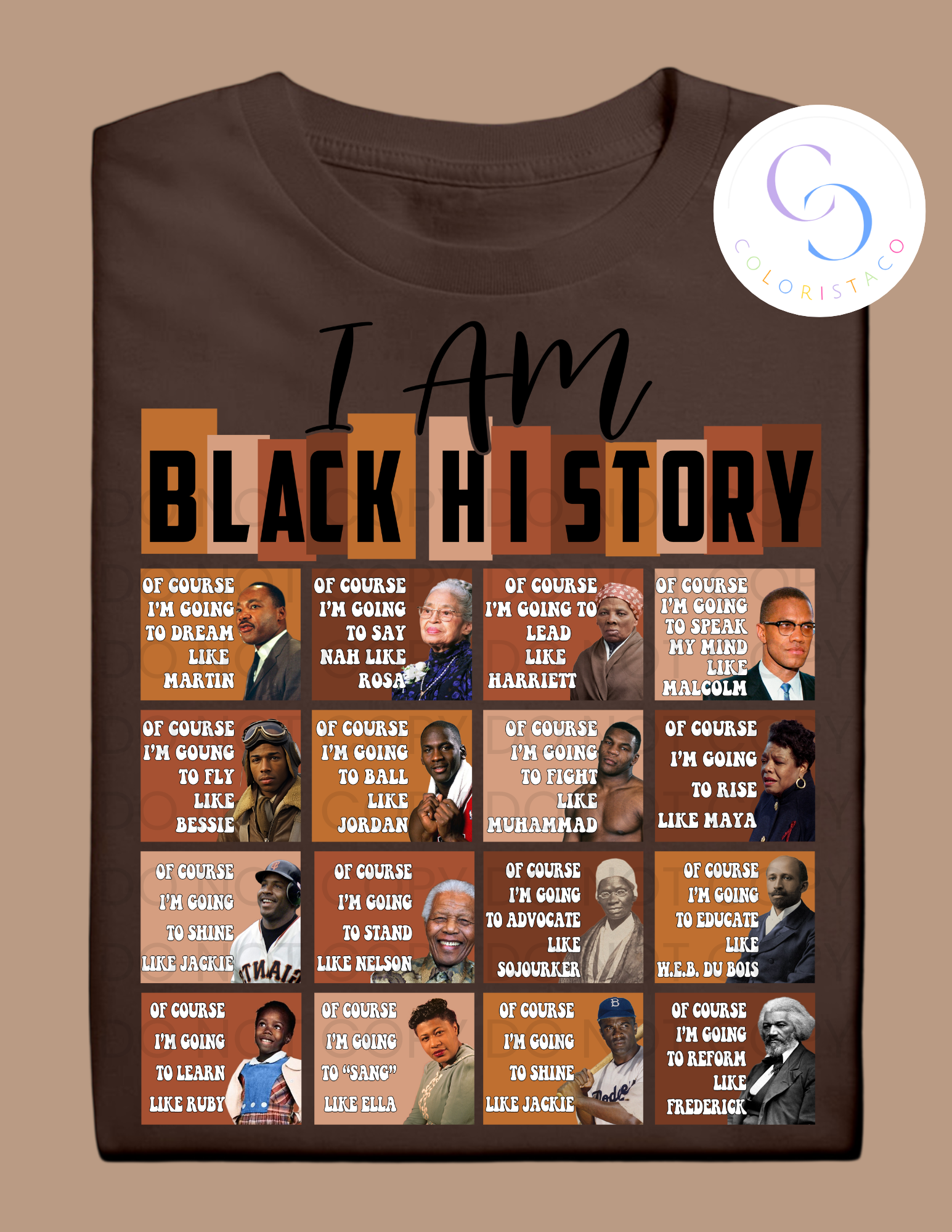 I am Black History Grid Design