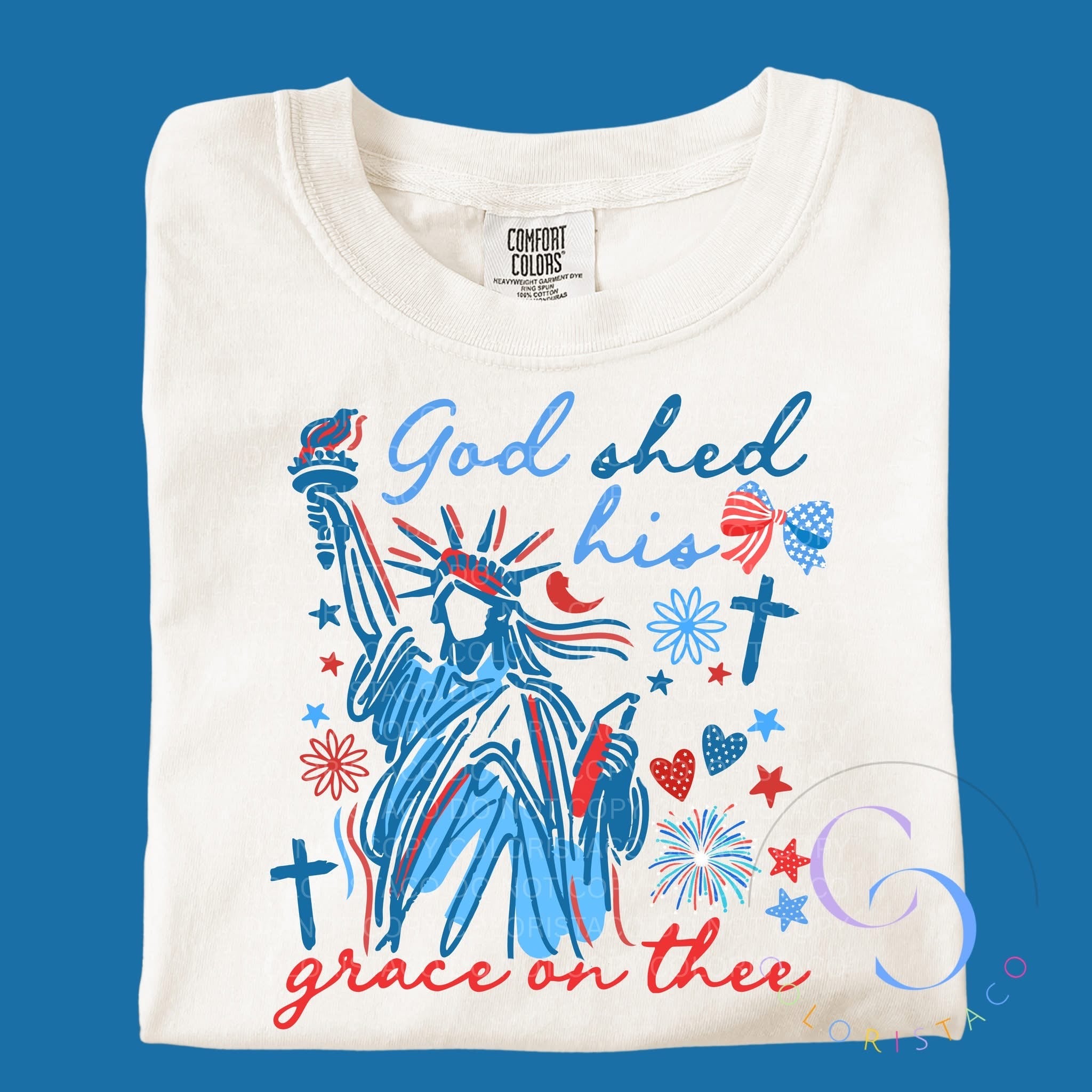 God Shed His Grace Patriotic Tee