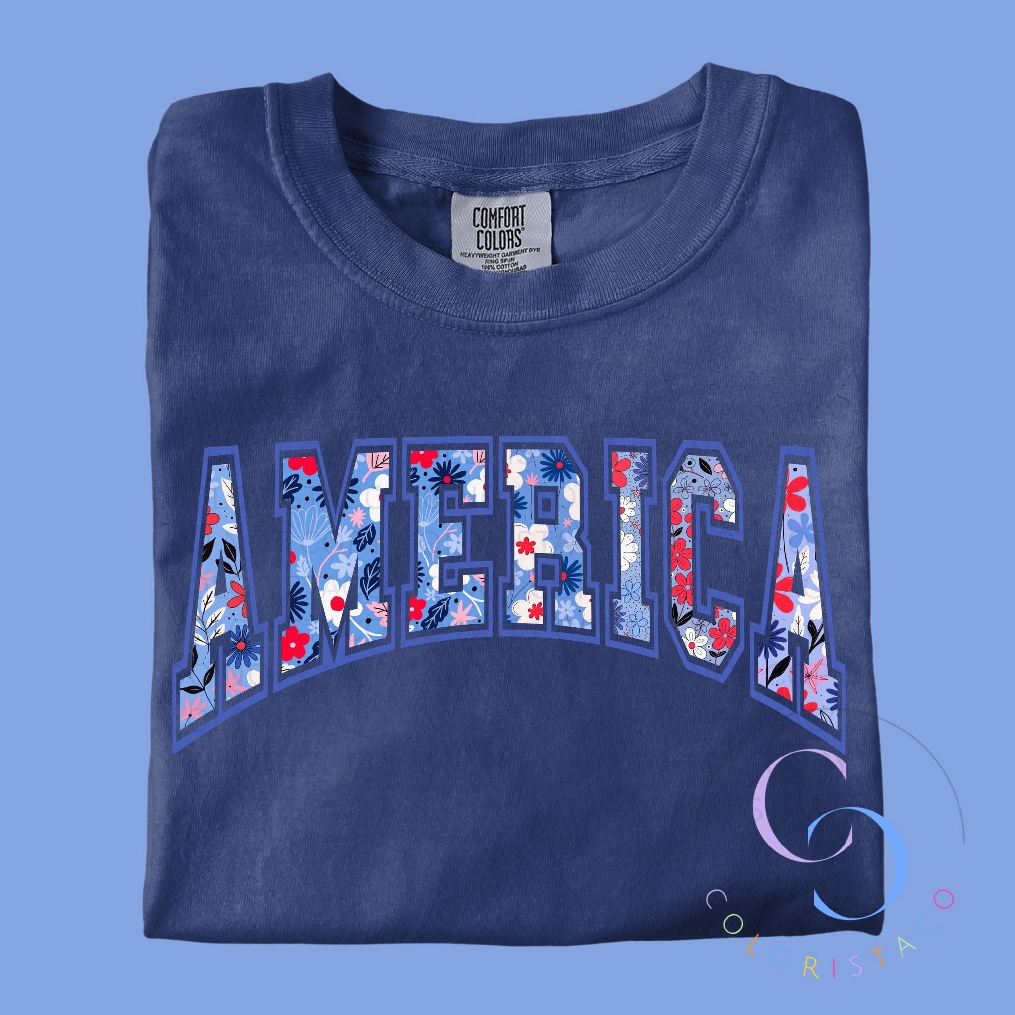 Floral America Tee