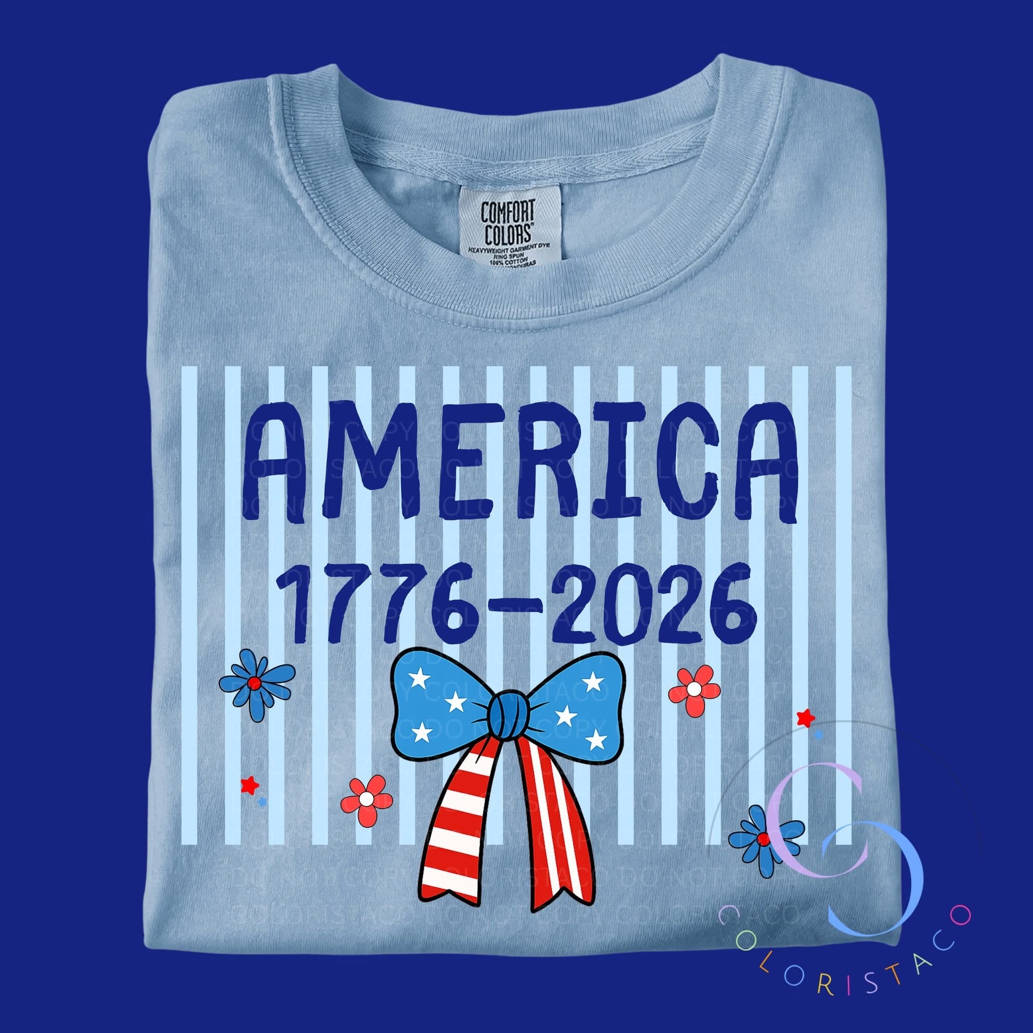 Blue Striped America Tee