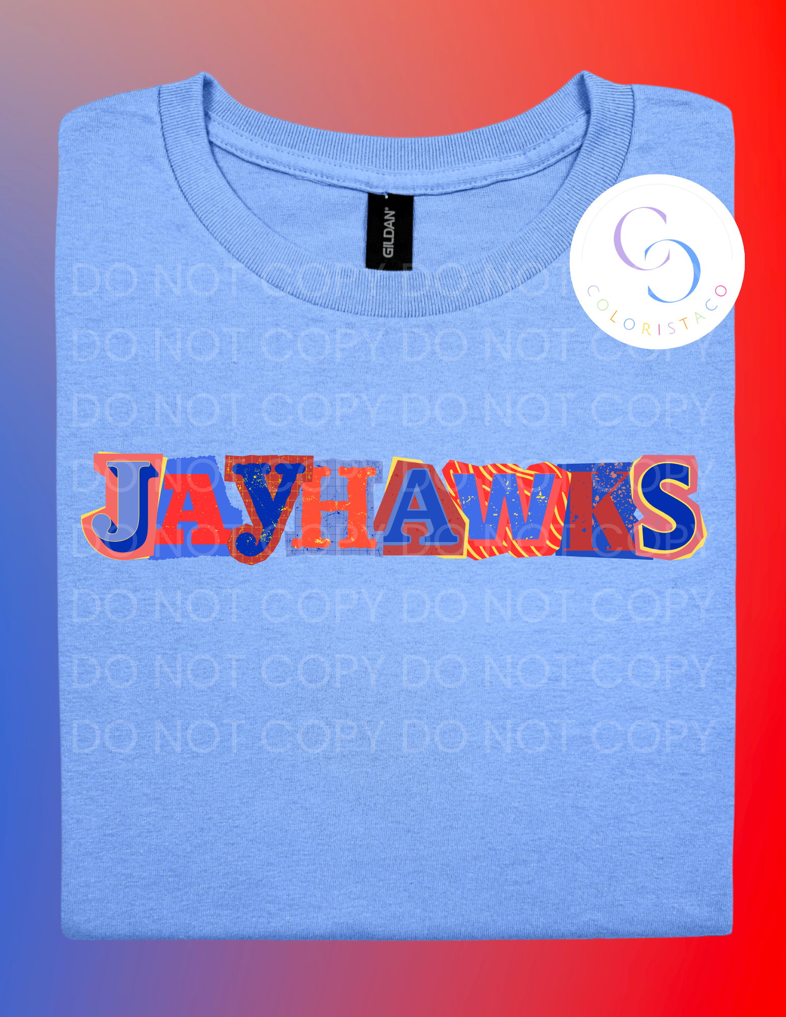 Jayhawks Game Day- Scrap Letter Tee
