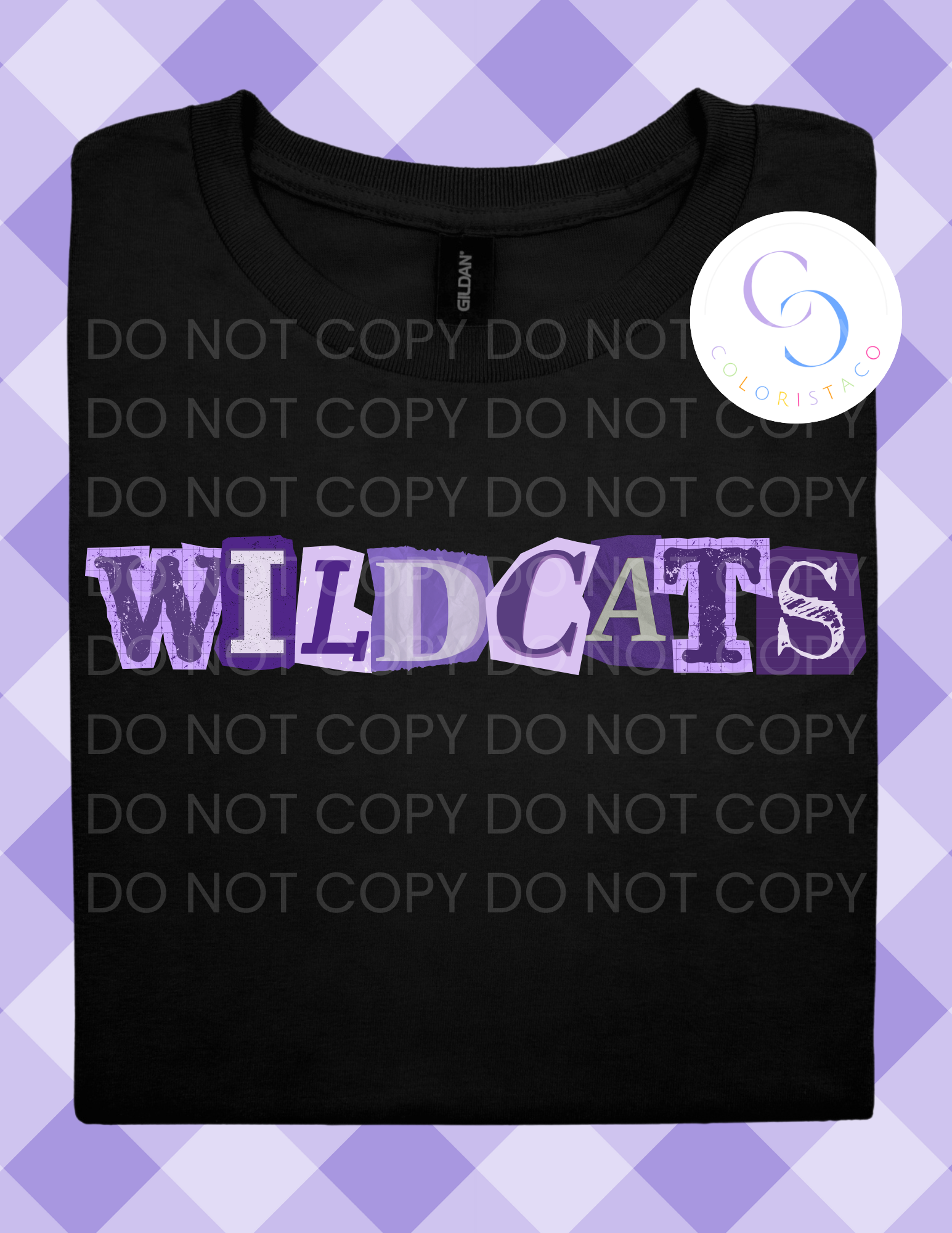 Wildcats Game Day- Scrap Letter Tee