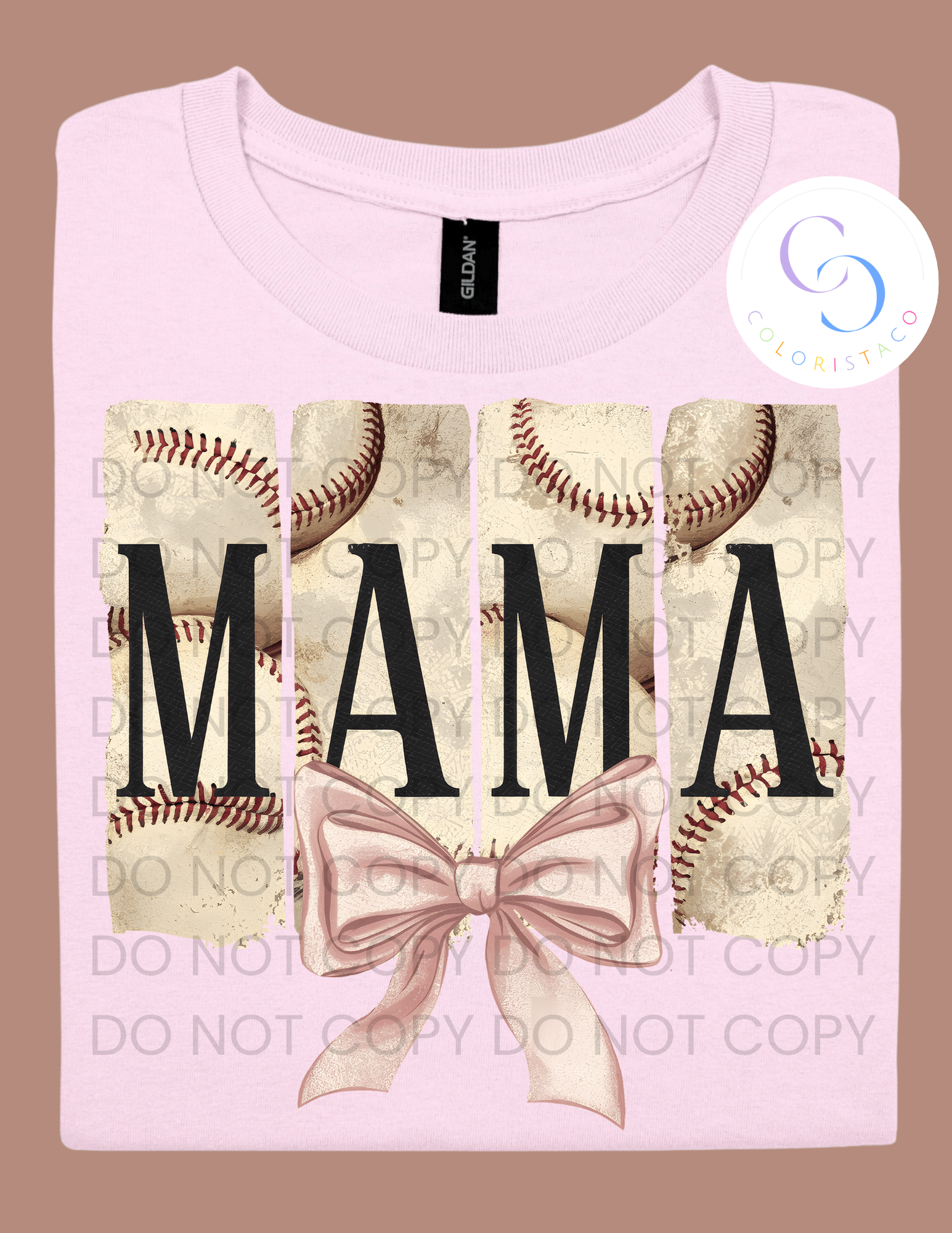 Pink Vintage Baseball Mama Design