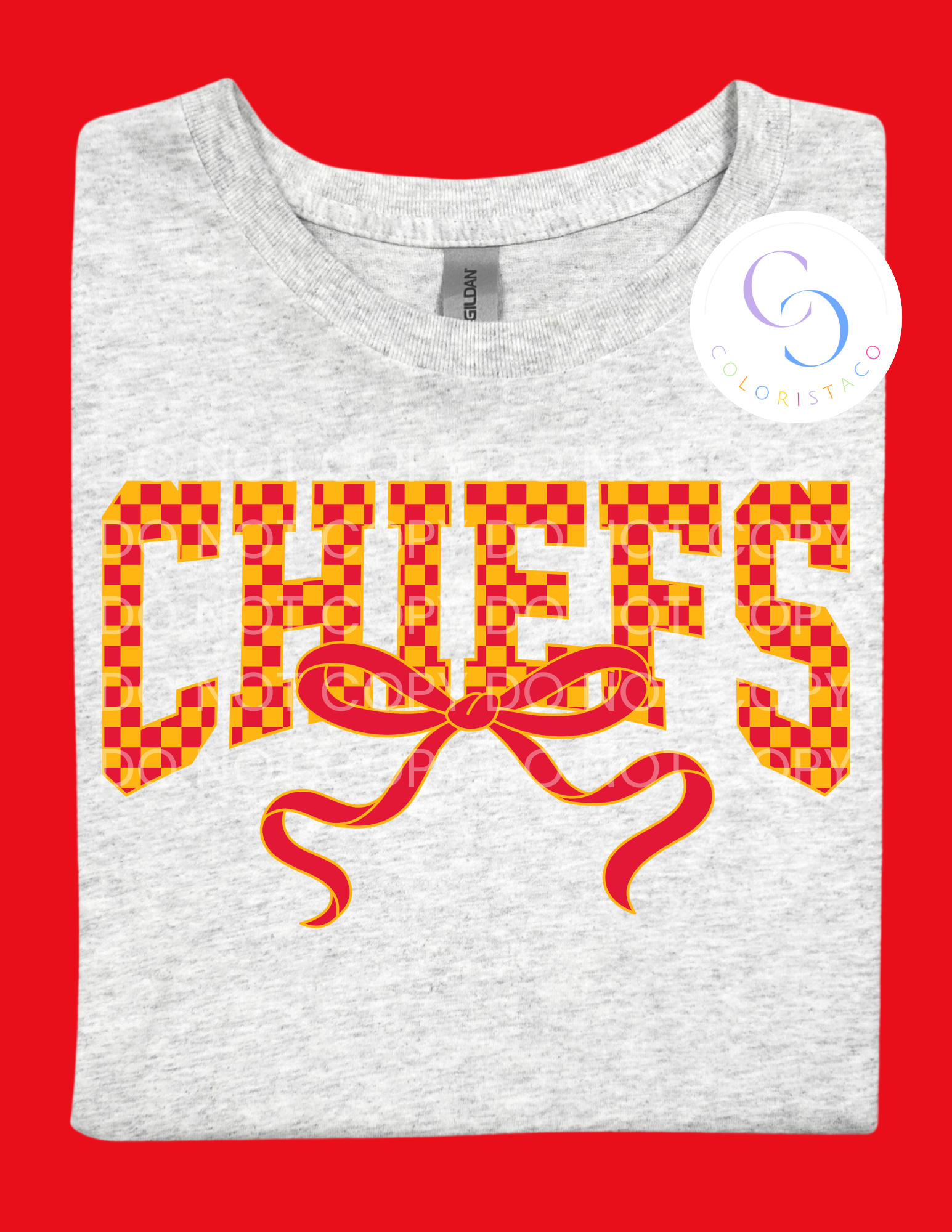 Checkered Bow Chiefs Design