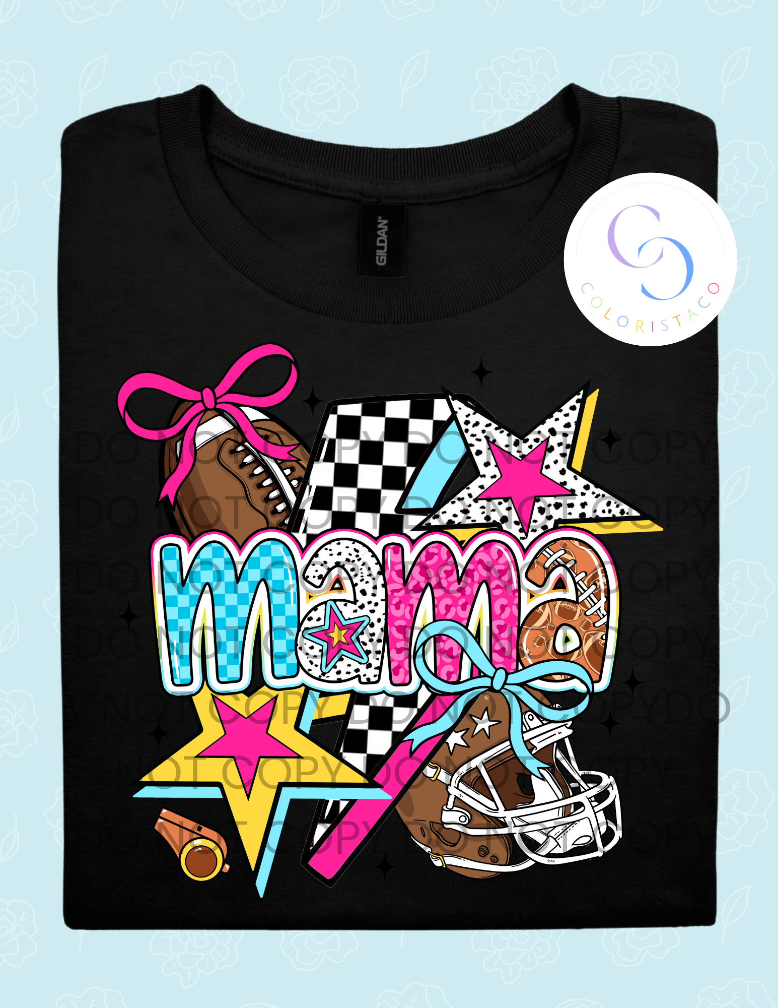 Bold Football Mama Collage Design