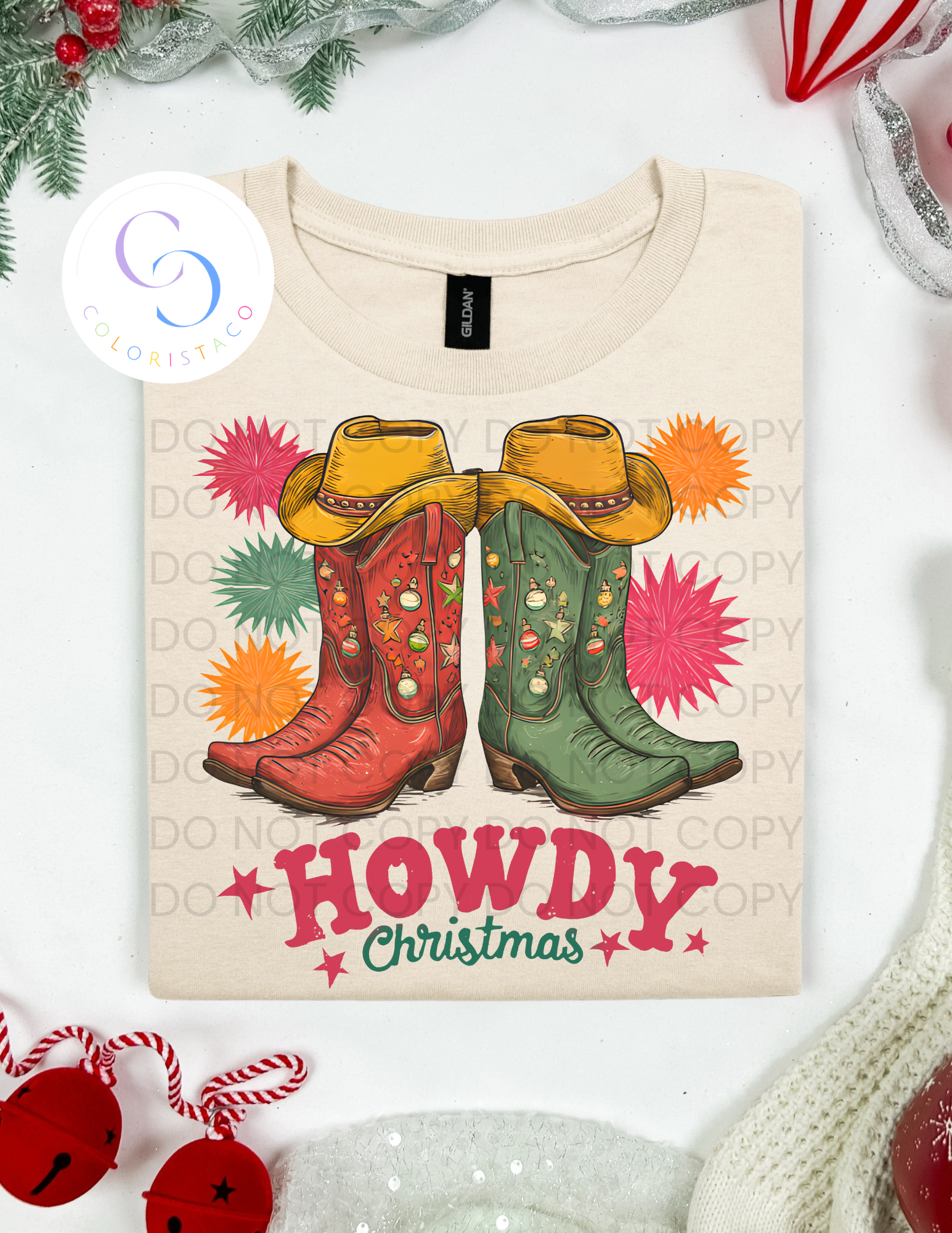 Howdy Christmas Boots Design