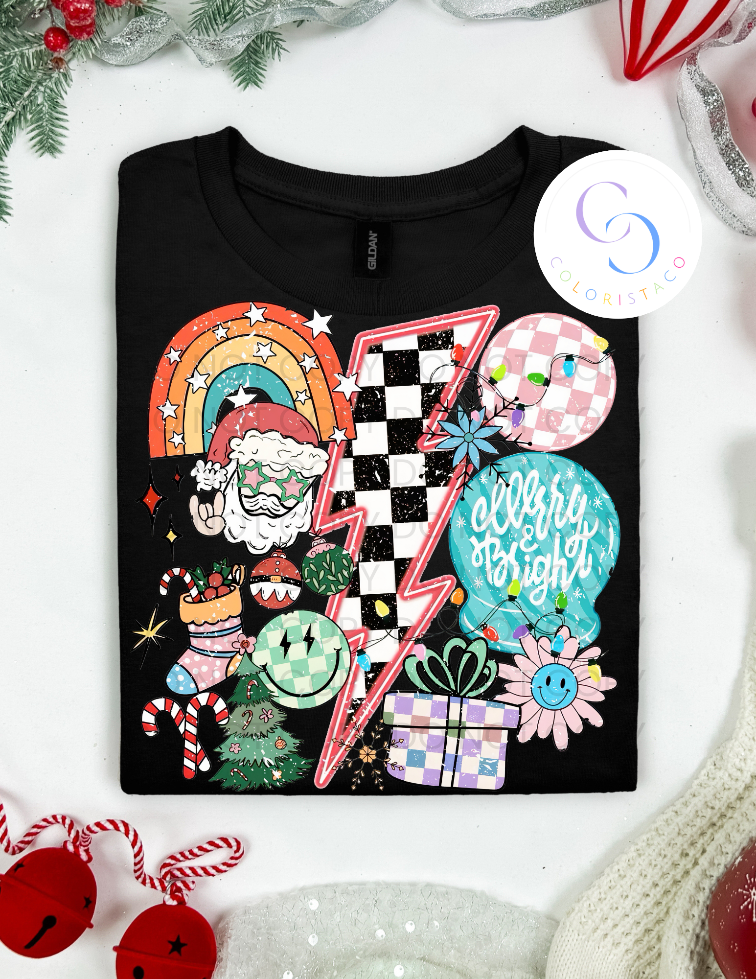 Retro Christmas Collage Design