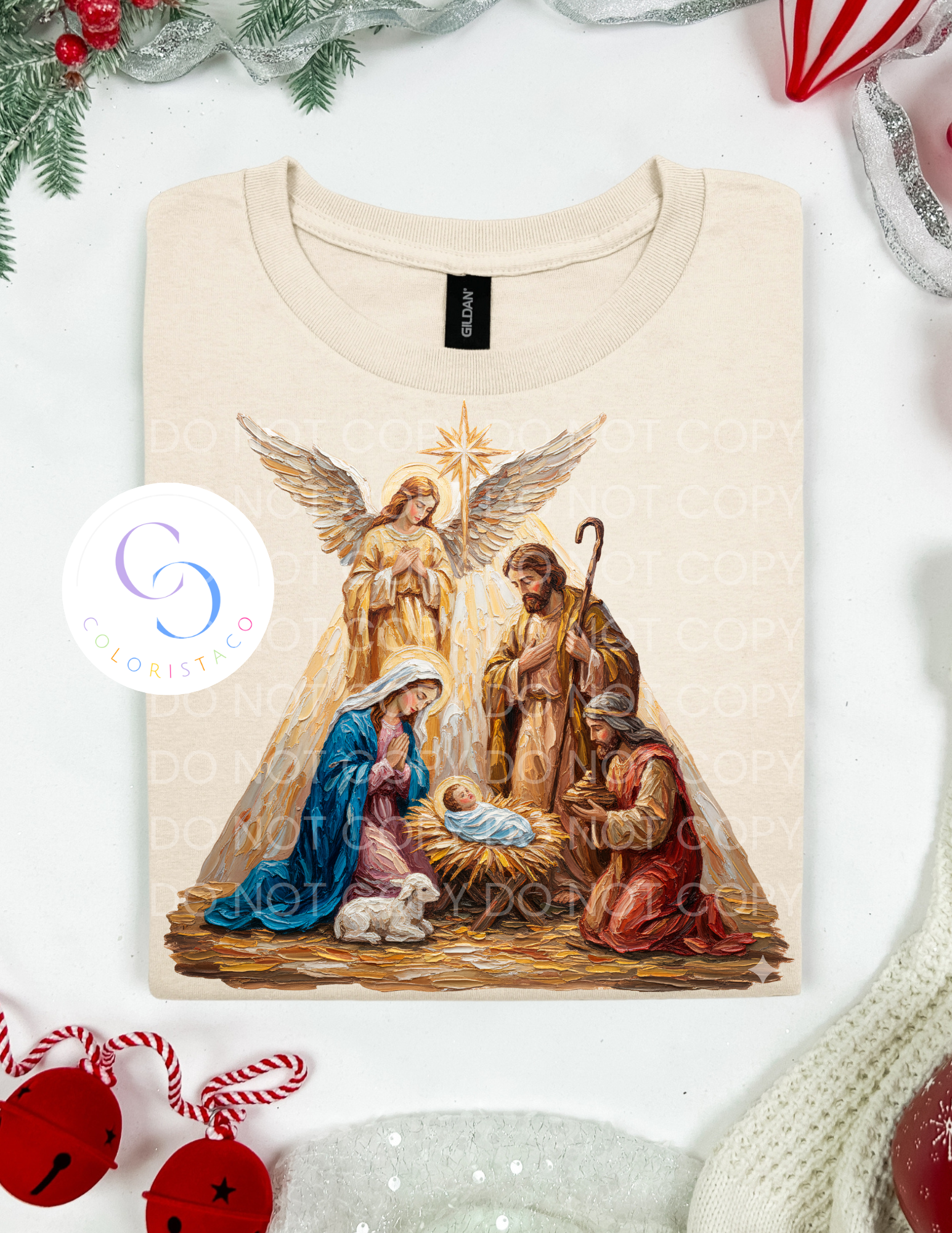 Painted Nativity Scene Design